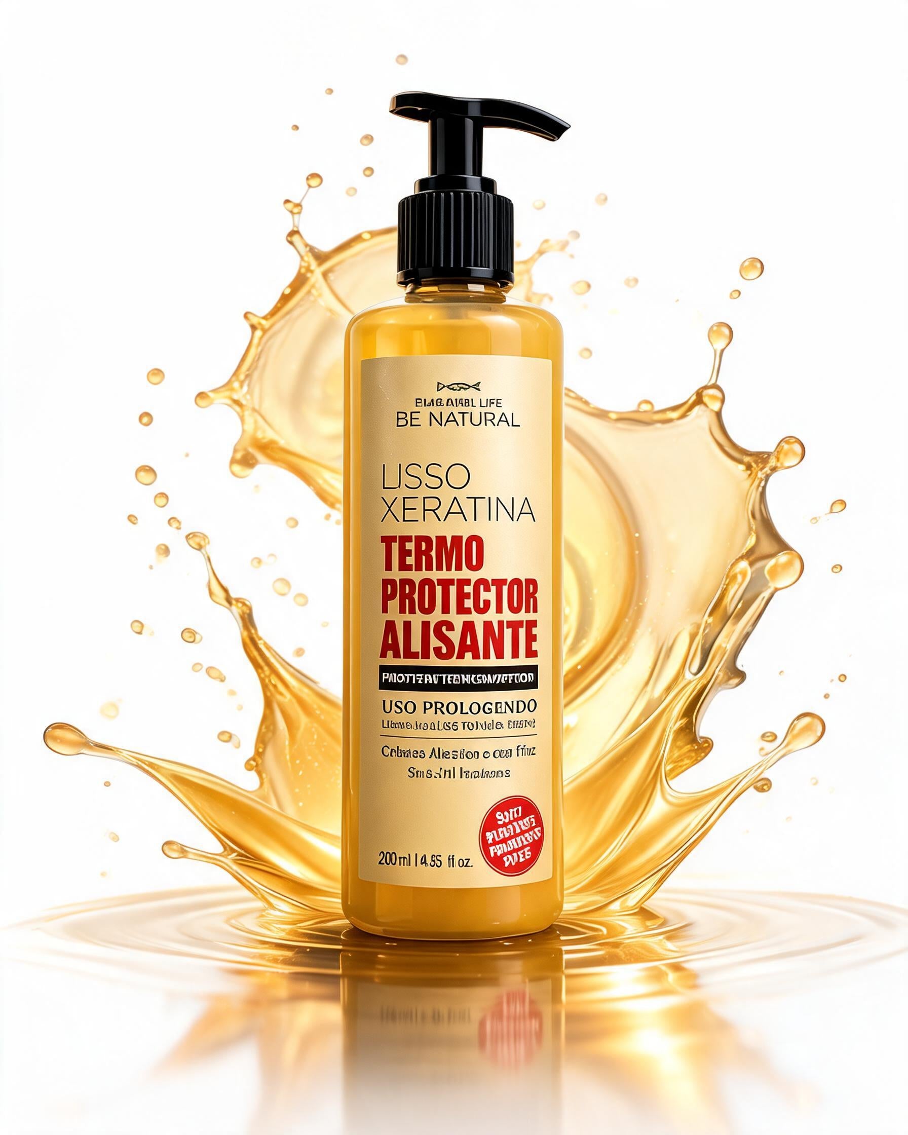 “Produto capilar Liso Xeratina Be Natural em frasco pump